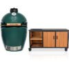 Big Green Egg Large + Fraaii Tafel Bamboo Teak Oil Inferno