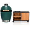 Big Green Egg Large + Fraaii Tafel Bamboo Teak Oil Storage
