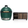 Big Green Egg XL + Fraaii Tafel Bamboo Graphite Rhombus Inferno