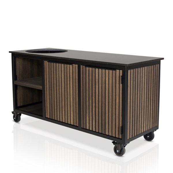 Big Green Egg Large + Fraaii Tafel Bamboo Graphite Rhombus Inferno