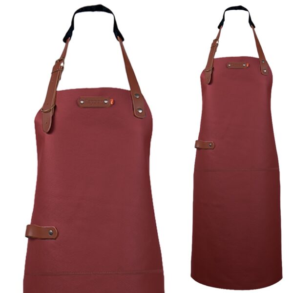 Xapron leren schort Dallas Red